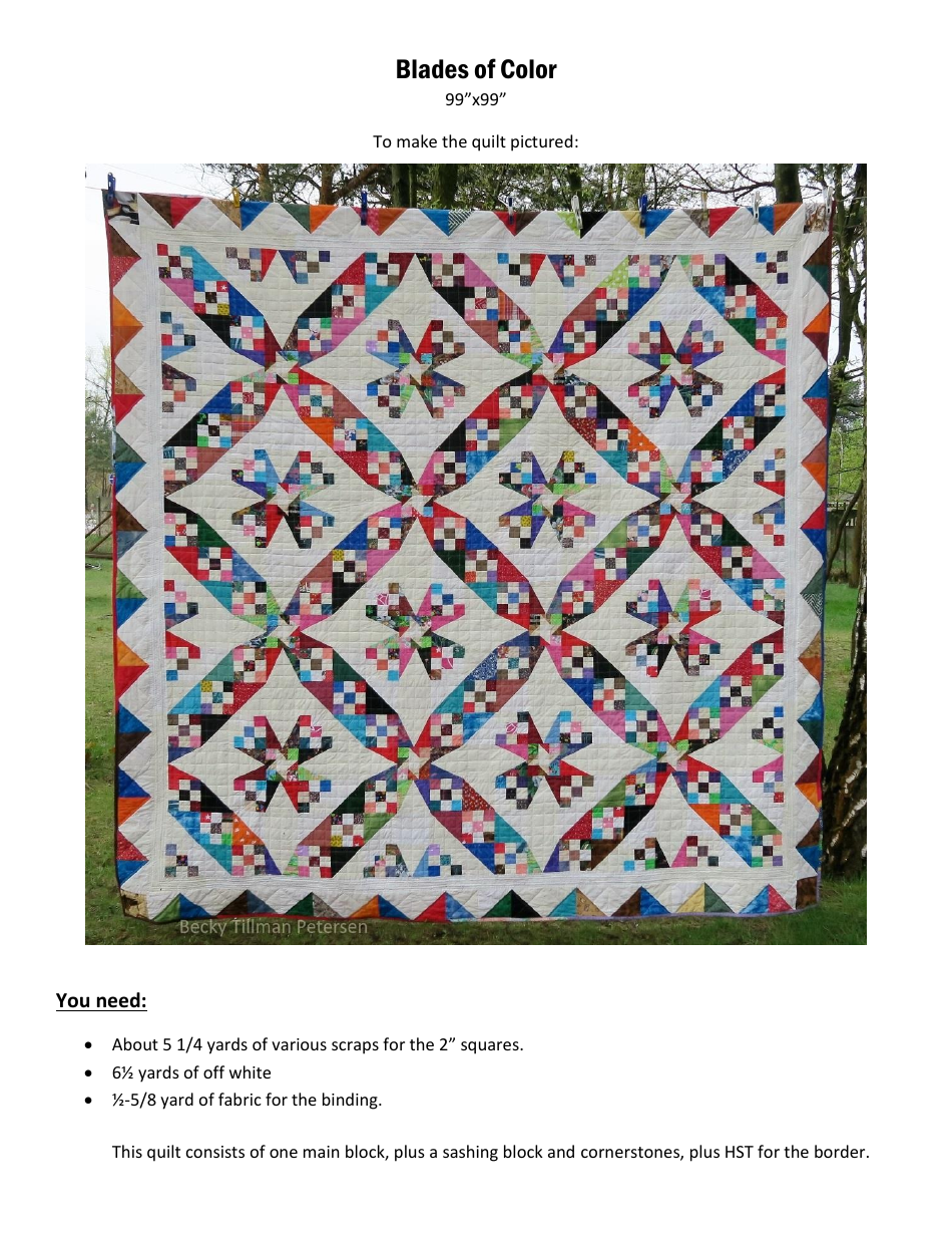 Blades of Color Quilt Pattern Templates Image Preview