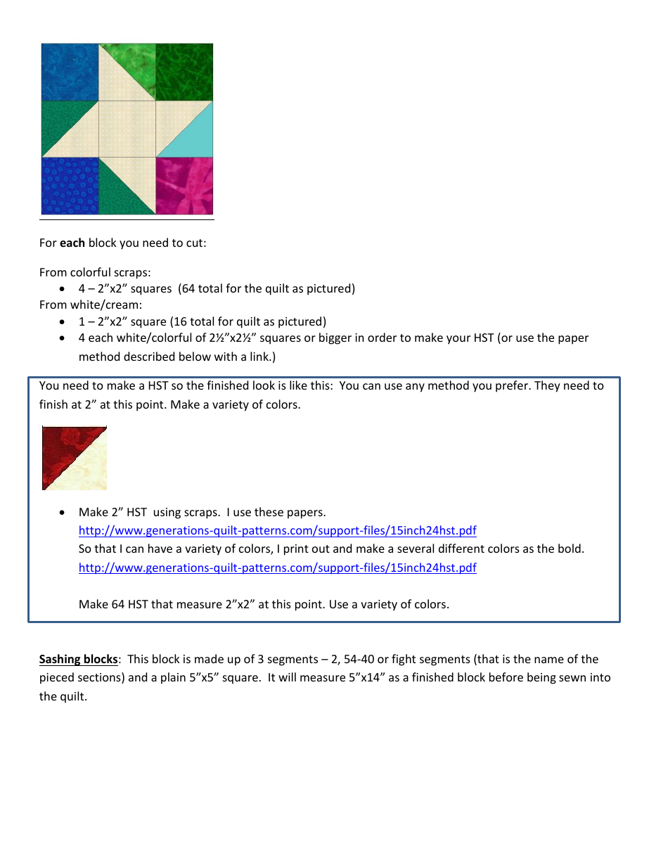 Blades of Color Quilt Pattern Templates, Page 3