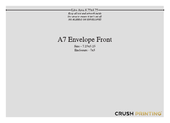 Document preview: A7 Envelope Template - Crush Printing