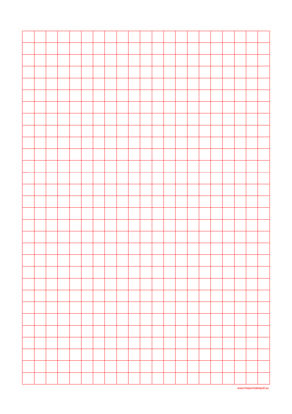 Grid Paper Template - Red, Page 1