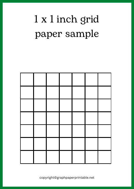 1x1 Inch Grid Paper Sample Download Pdf