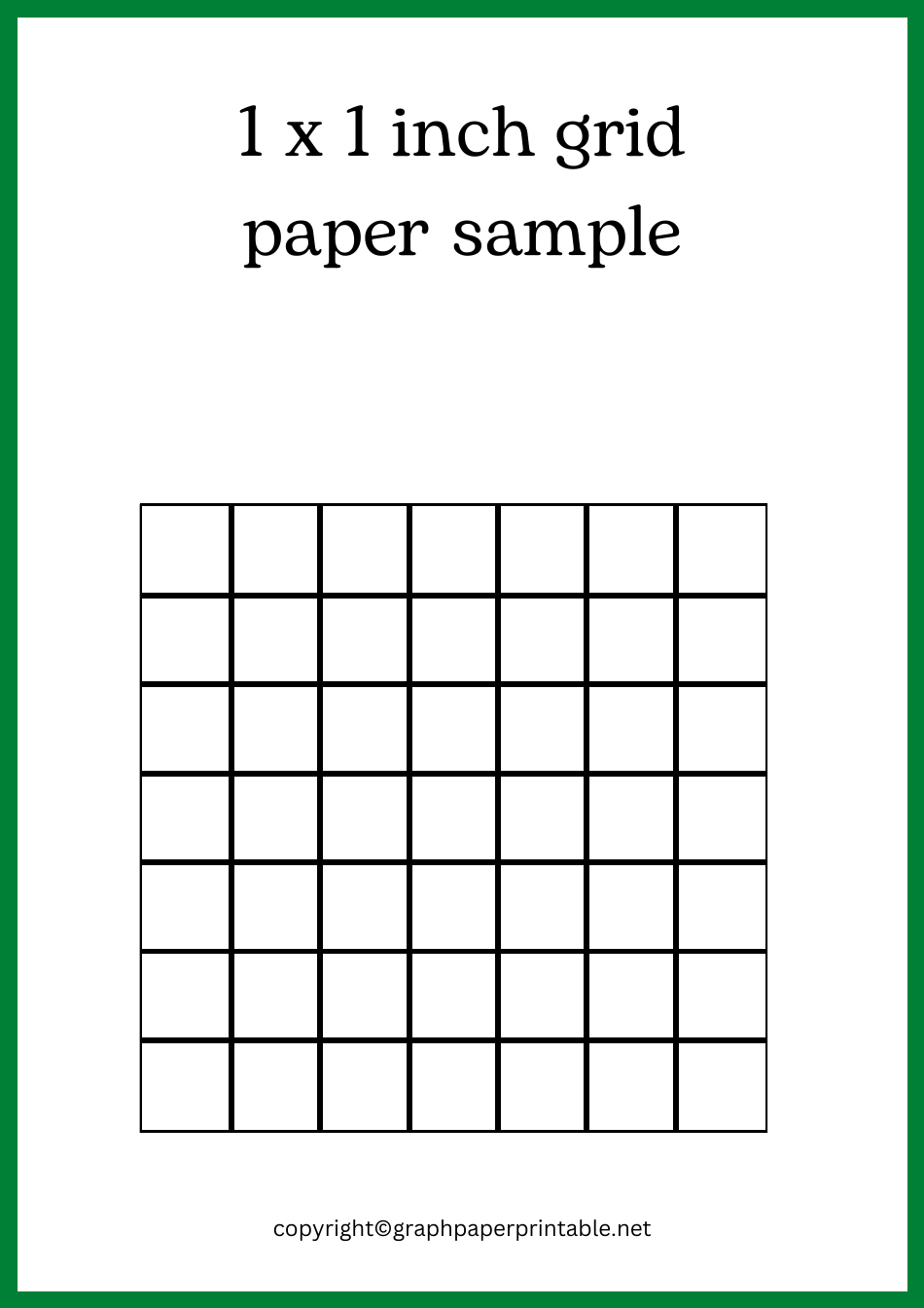 1x1 Inch Grid Paper Sample Download Printable PDF | Templateroller