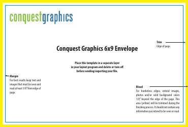 Document preview: 6x9 Envelope Template - Yellow
