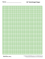 Document preview: 1/4" Grid Graph Paper - Green