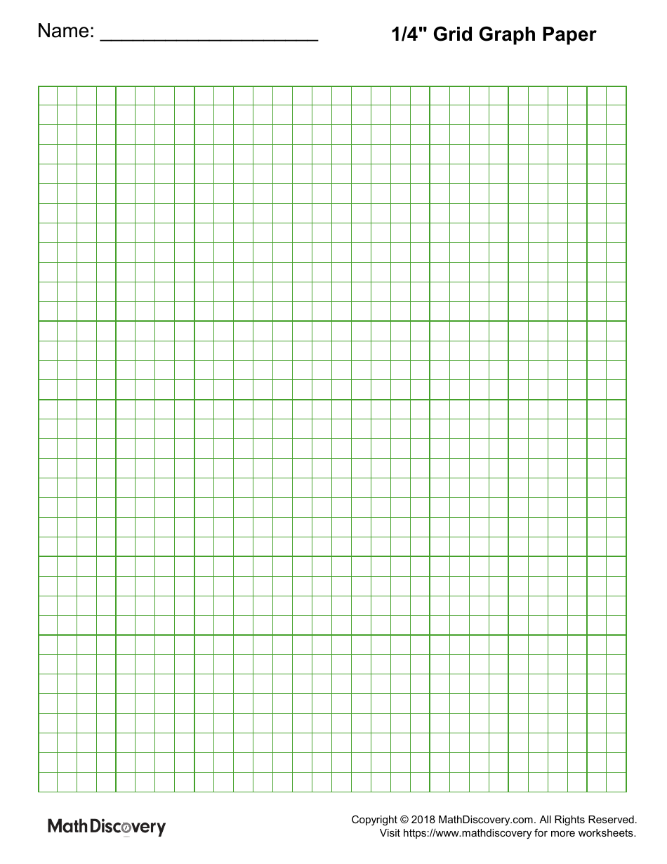 1/4" Grid Graph Paper - Green Download Printable PDF | Templateroller