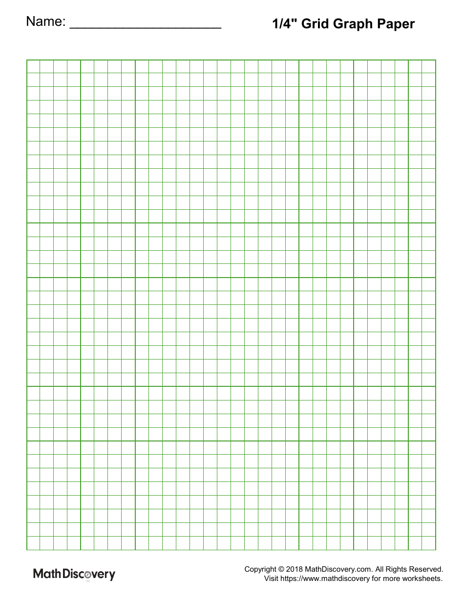 1 / 4 Grid Graph Paper - Green, Page 1