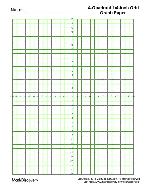 4-quadrant 1/4-inch Grid Graph Paper Template