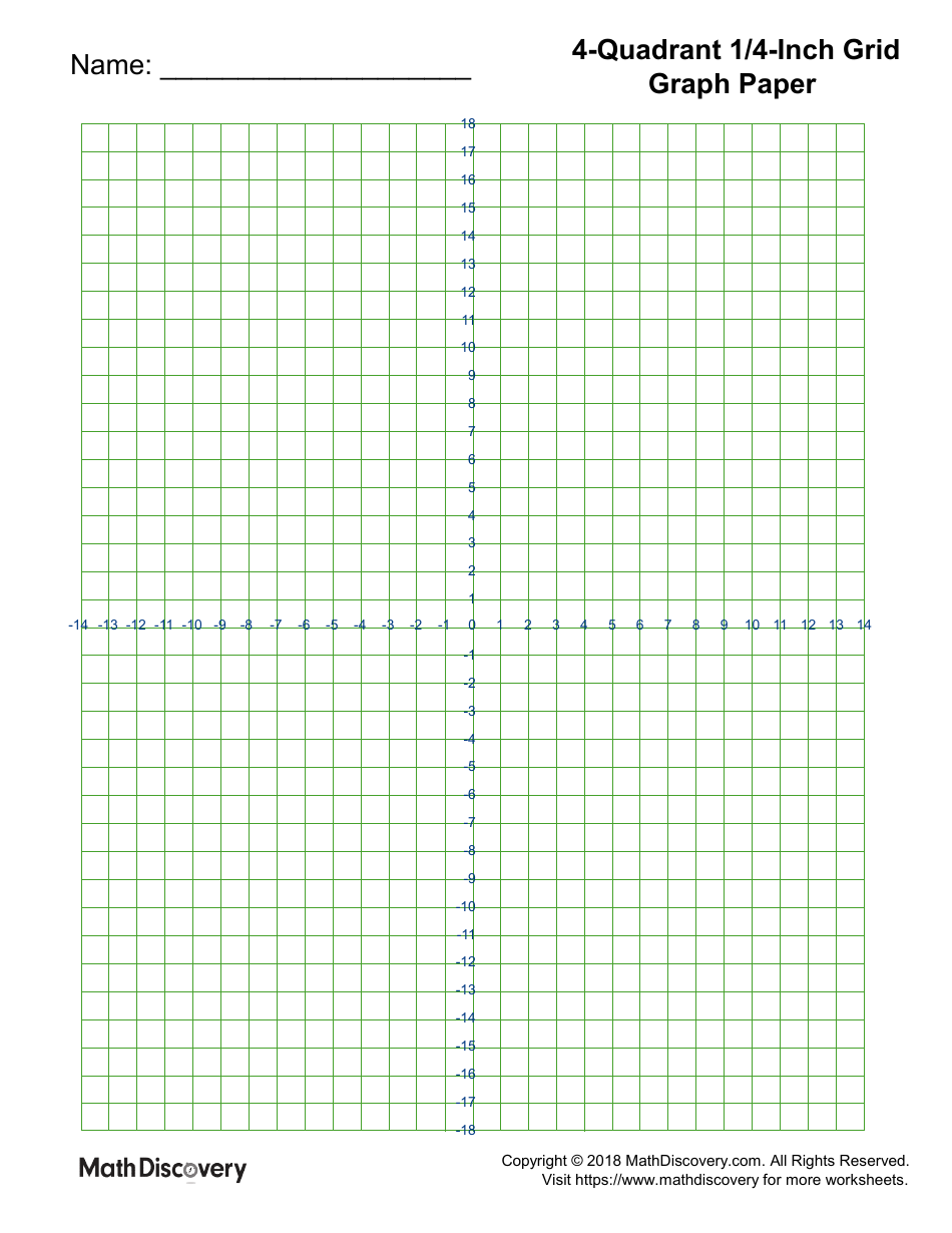 4-quadrant 1/4-inch Grid Graph Paper Template Download Printable PDF ...