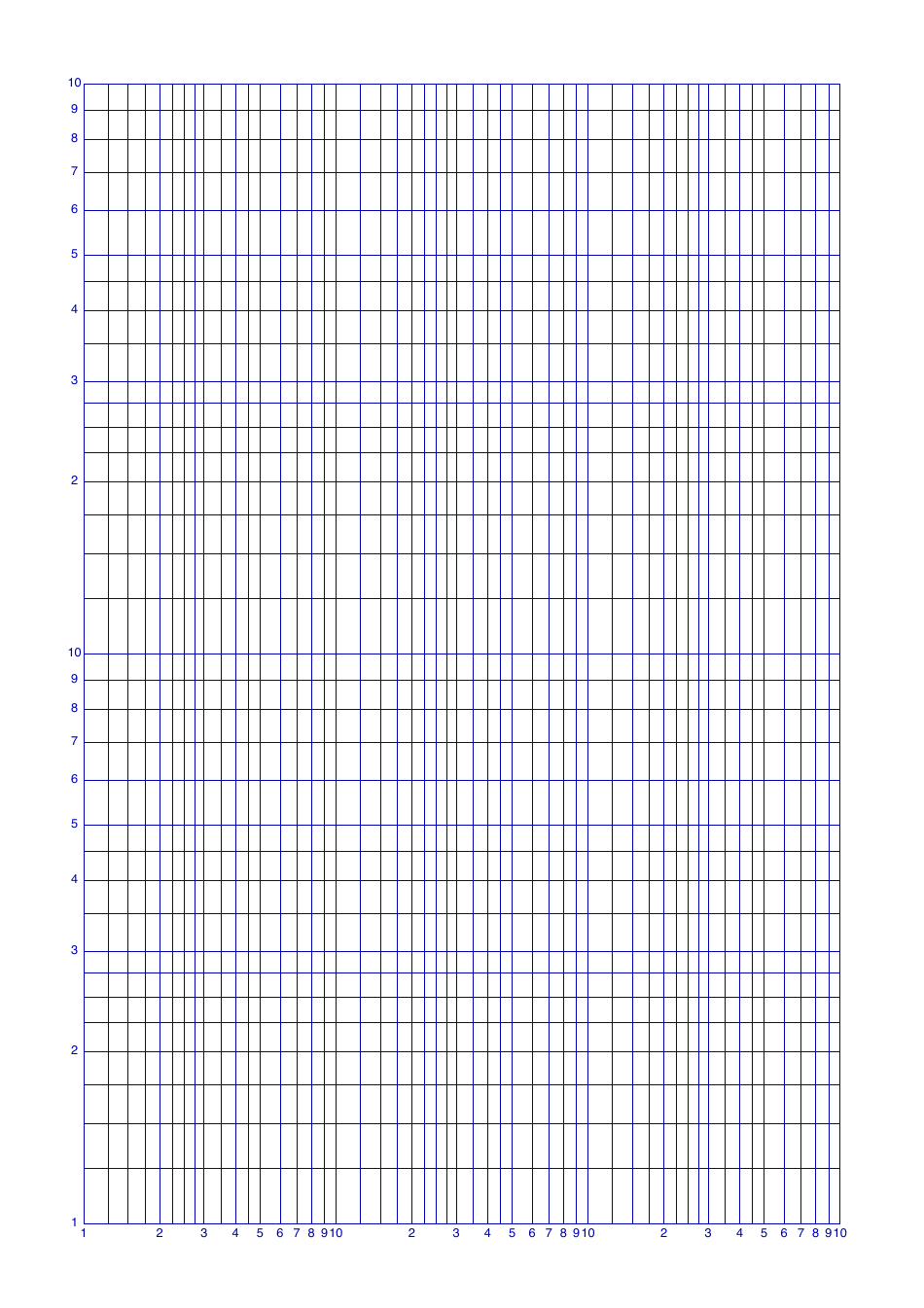 Log Graph Paper - Blue Download Printable PDF | Templateroller