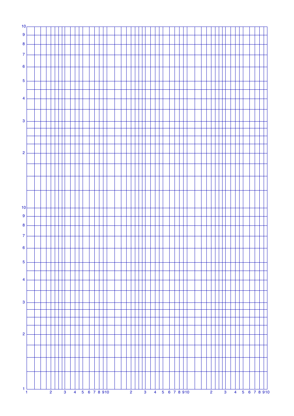 Log Graph Paper - Blue, Page 1