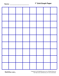 Document preview: 1" Grid Graph Paper - Blue