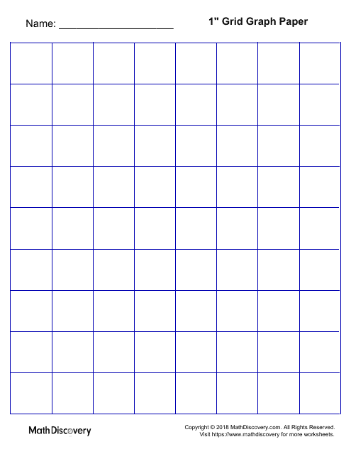 1" Grid Graph Paper - Blue