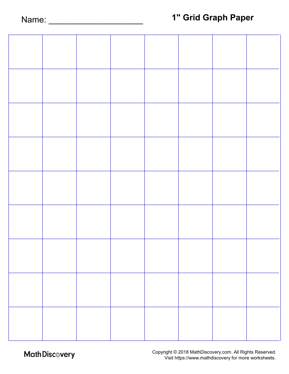 1 Grid Graph Paper - Blue, Page 1