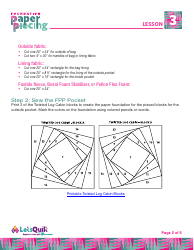 Foundation Paper Piecing Tote Bag Sewing Pattern Templates, Page 2