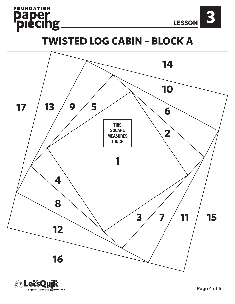 Foundation Paper Piecing Tote Bag Sewing Pattern Templates, Page 4