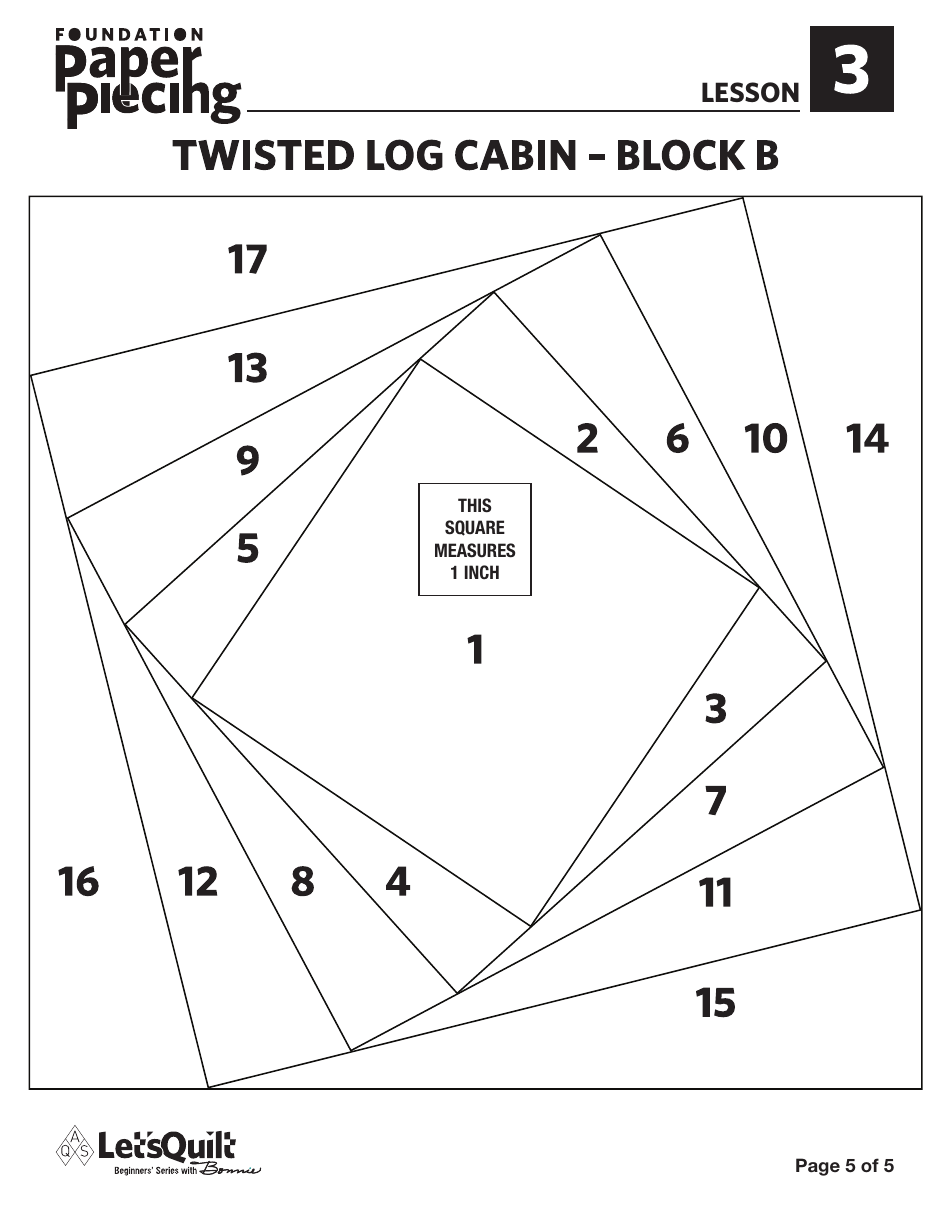 Foundation Paper Piecing Tote Bag Sewing Pattern Templates, Page 5