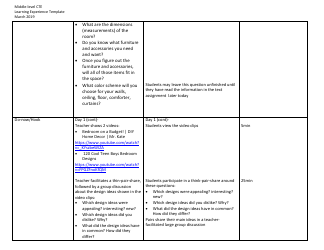 Middle-Level Cte Learning Experience Template - Design Your Own Bedroom; Floor Plan Revisions - New York, Page 4