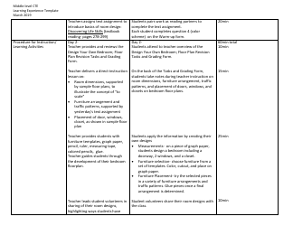 Middle-Level Cte Learning Experience Template - Design Your Own Bedroom; Floor Plan Revisions - New York, Page 5