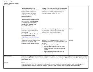 Middle-Level Cte Learning Experience Template - Design Your Own Bedroom; Floor Plan Revisions - New York, Page 8