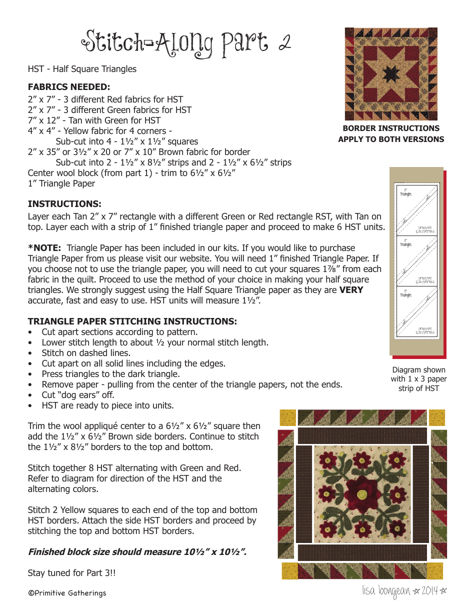 10th Anniversary Stitch-Along Quilt Block Pattern - Part 2, Page 2
