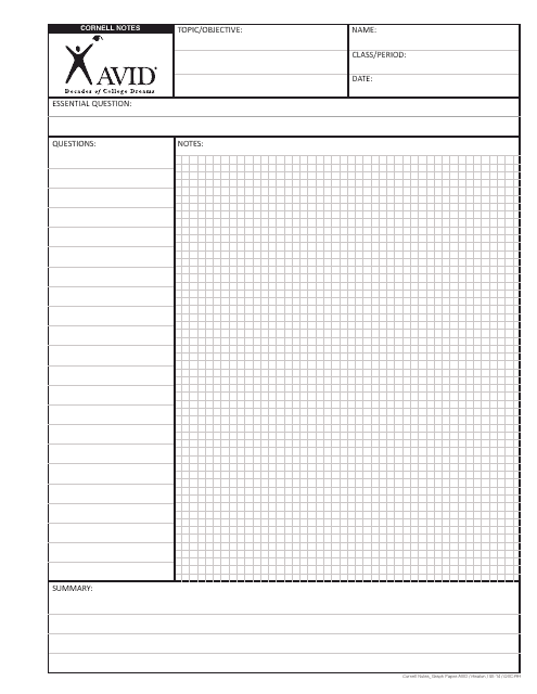 Cornell Notes Graph Paper