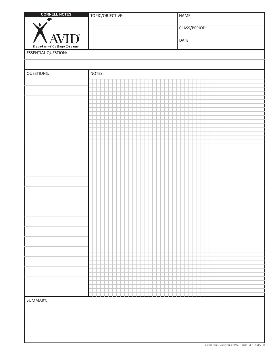 Cornell Notes Graph Paper Download Printable PDF | Templateroller