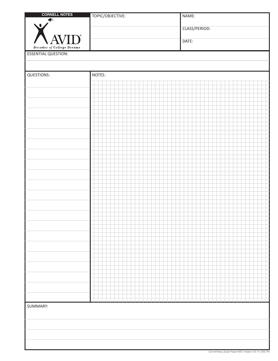 Cornell Notes Graph Paper, Page 1