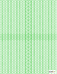 Document preview: Isometric Triangular Graph Paper - Green