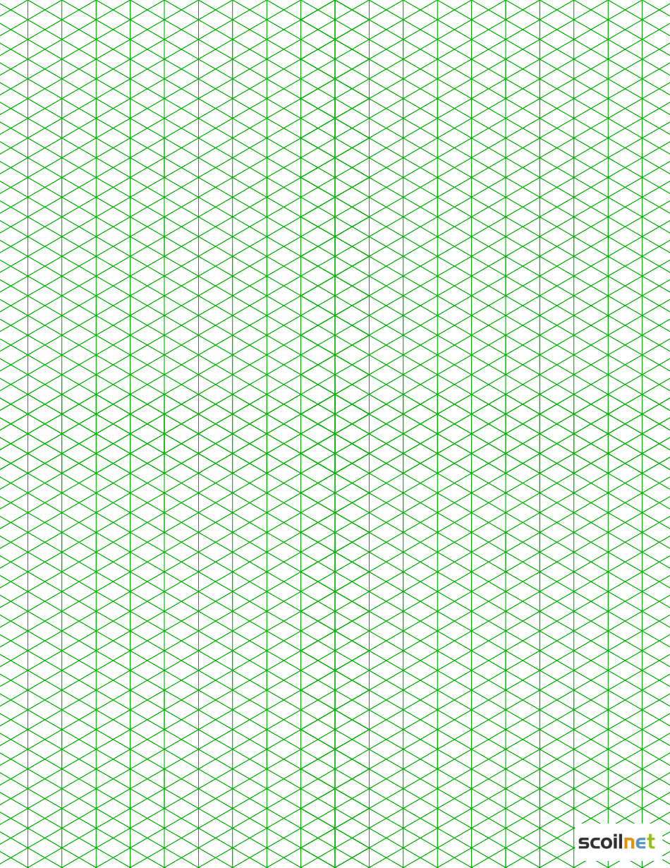 Isometric Triangular Graph Paper - Green, Page 1
