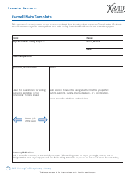 Cornell Note Template, Page 2
