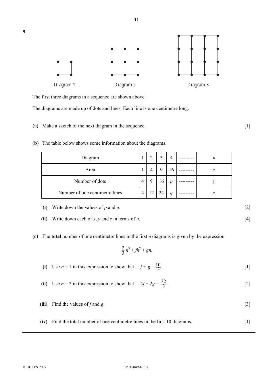 May / June 2007 University of Cambridge International Examinations: Mathematics Paper 4 (Extended), Page 11