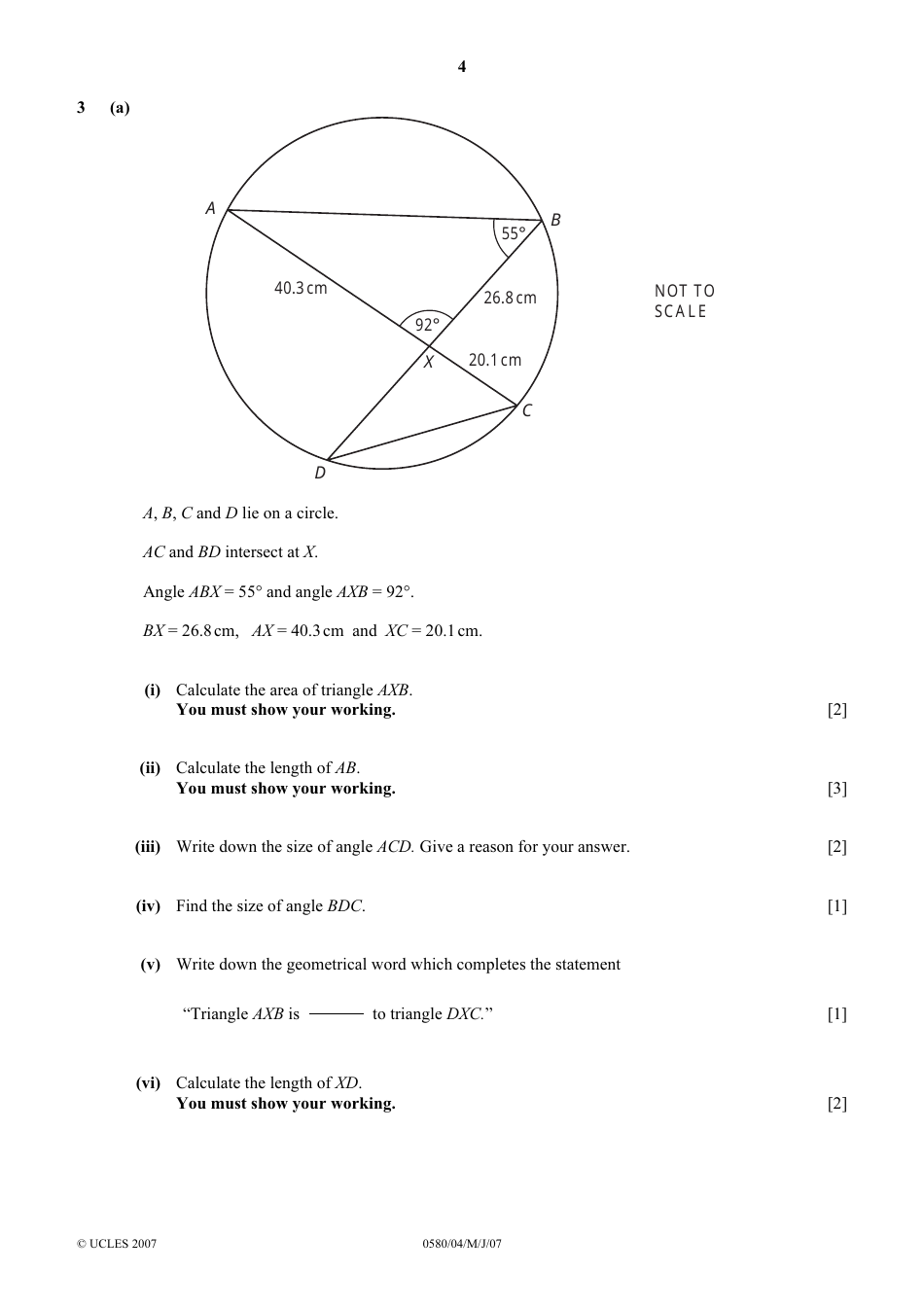 May / June 2007 University of Cambridge International Examinations: Mathematics Paper 4 (Extended), Page 4