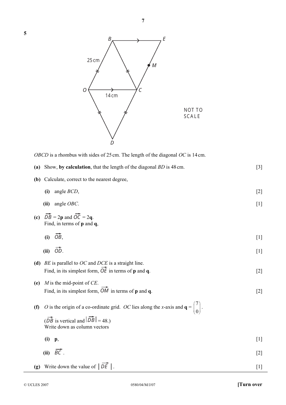 May / June 2007 University of Cambridge International Examinations: Mathematics Paper 4 (Extended), Page 7