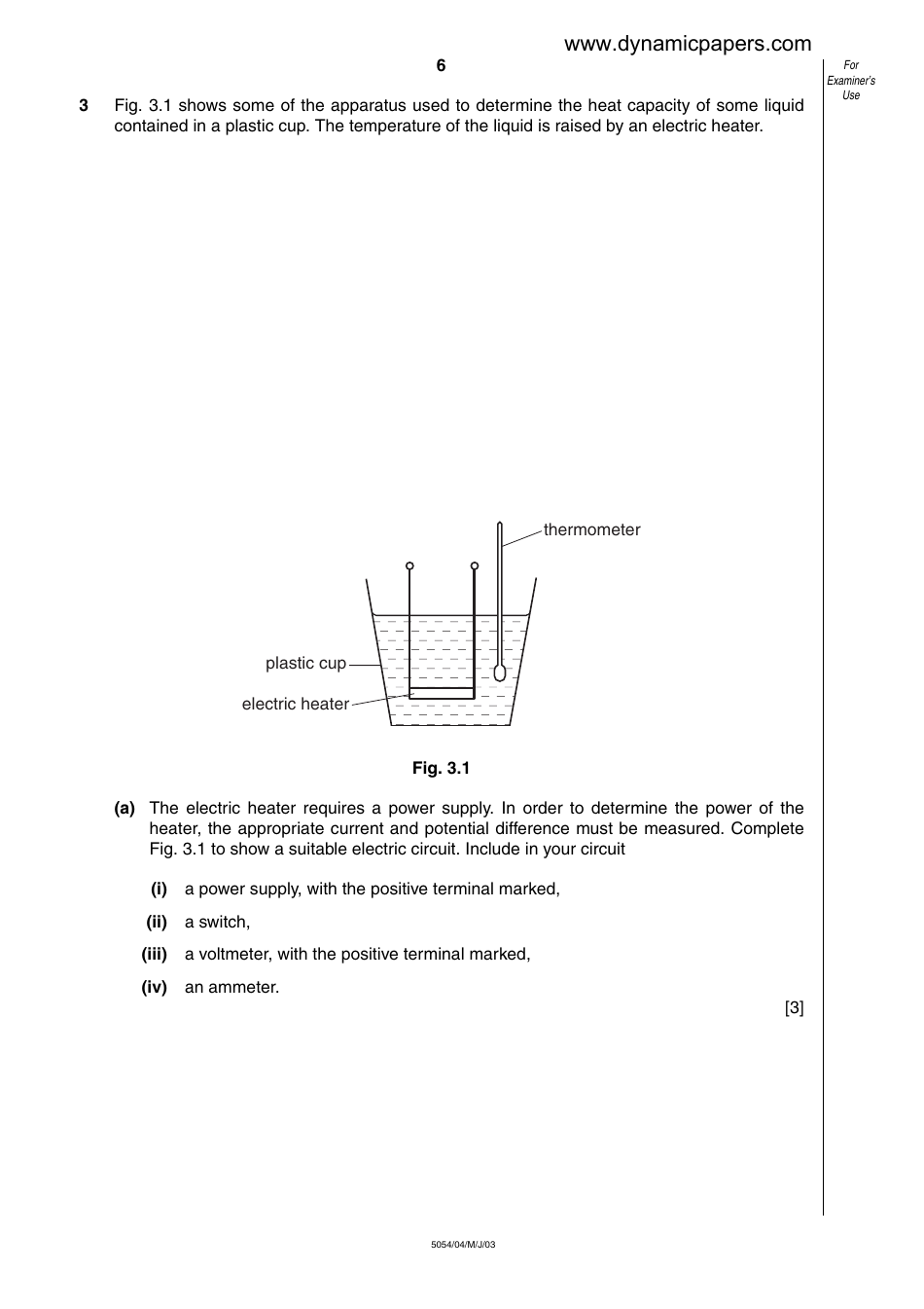 Cambridge International Examinations: Physics Paper 4 - Alternative to Practical, Page 6