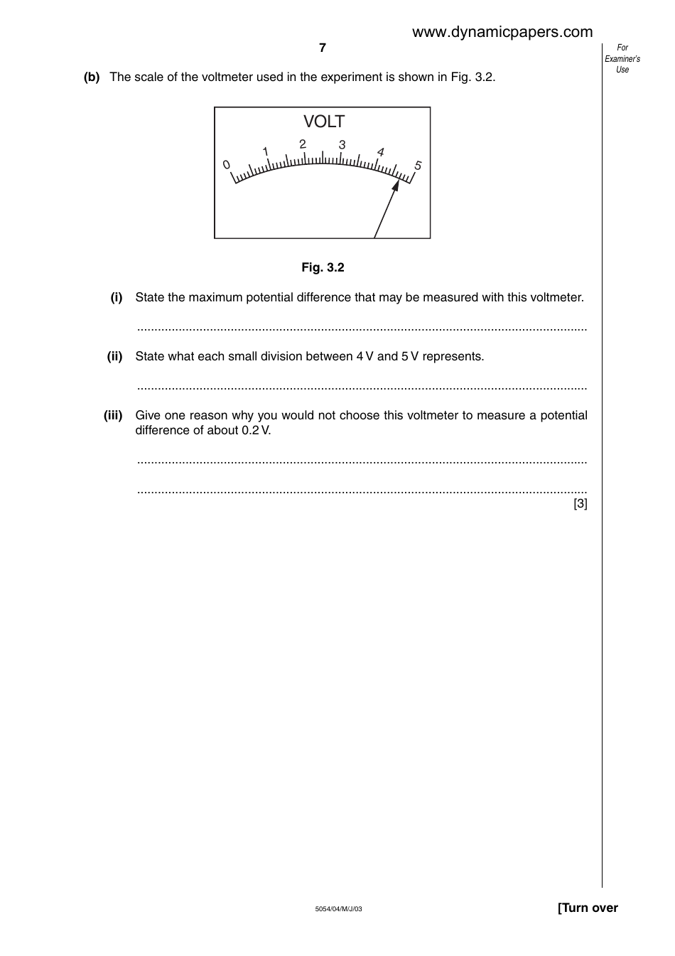Cambridge International Examinations: Physics Paper 4 - Alternative to Practical, Page 7