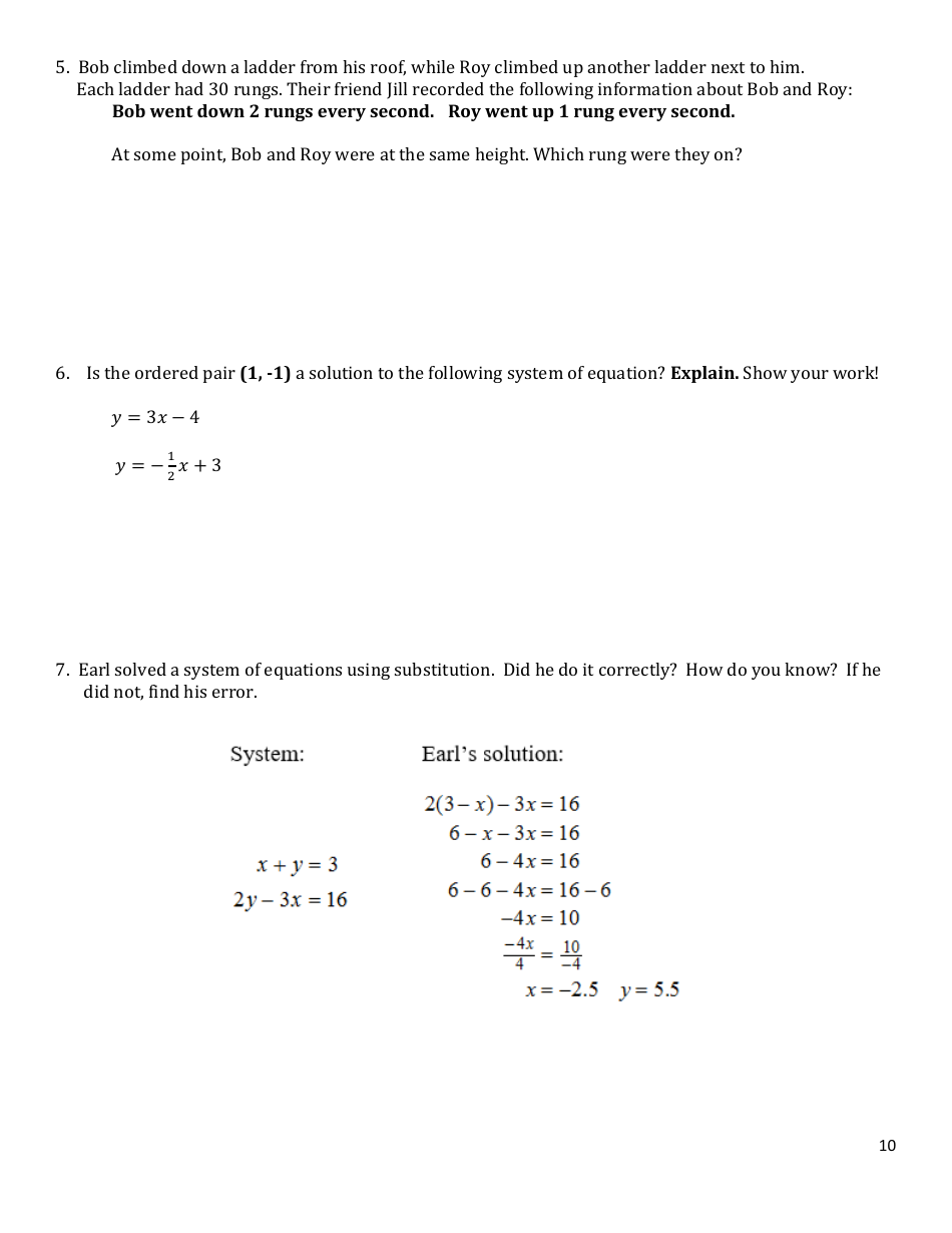 Algebra I: Final Review 2021-2022, Page 10