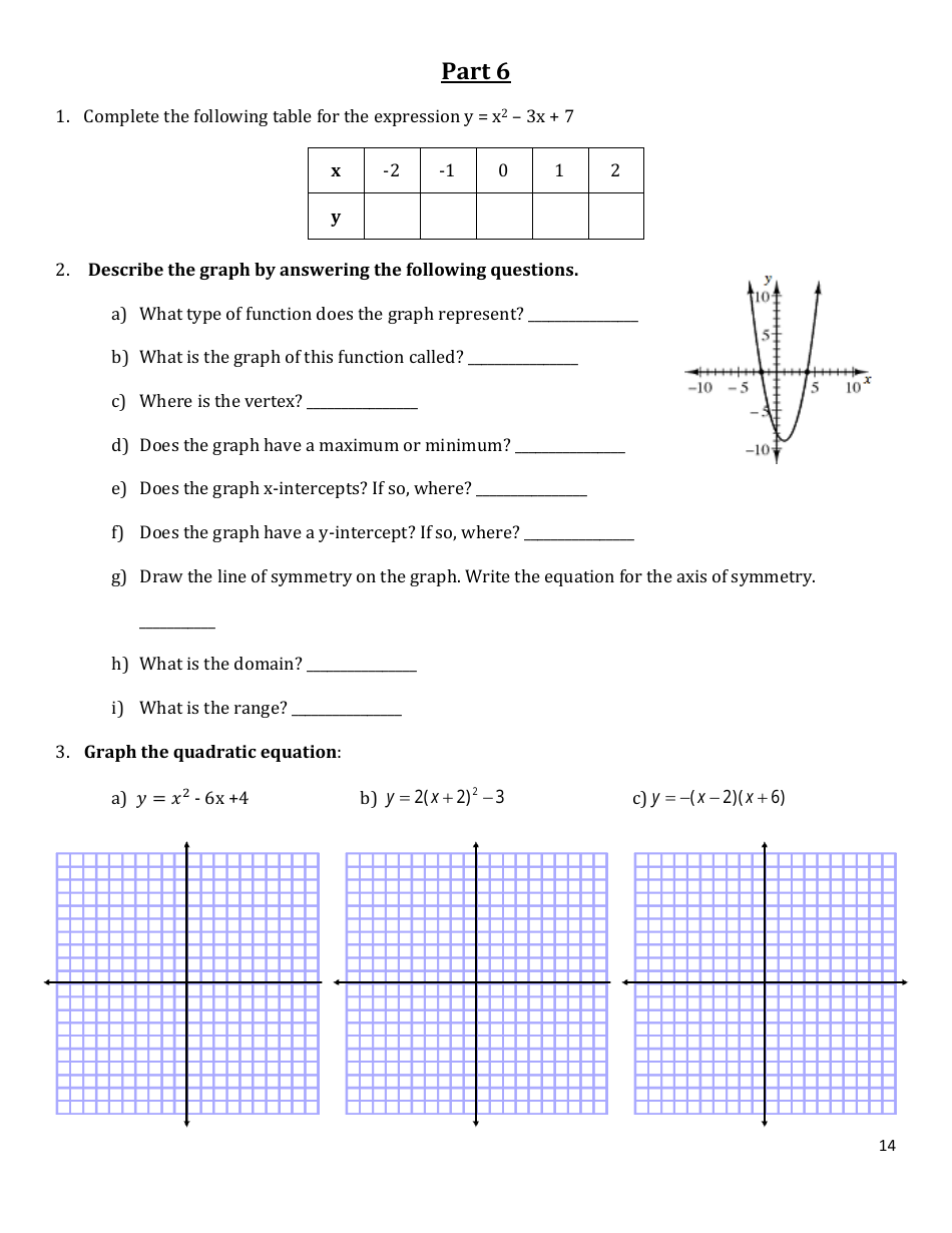 Algebra I: Final Review 2021-2022, Page 14