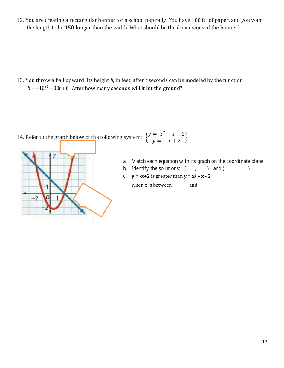 Algebra I: Final Review 2021-2022, Page 17