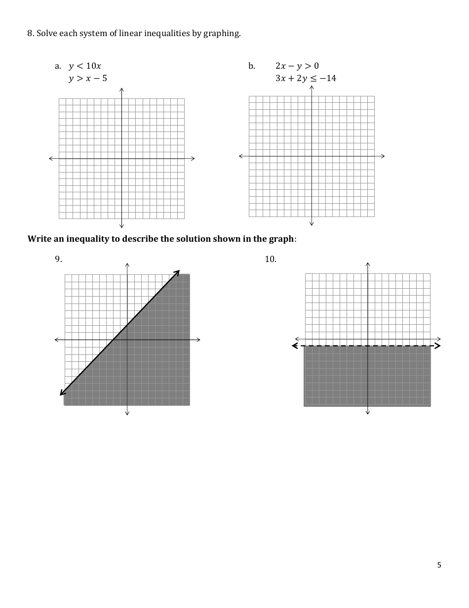 Algebra I: Final Review 2021-2022, Page 5