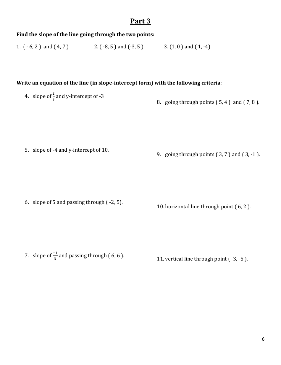 Algebra I: Final Review 2021-2022, Page 6