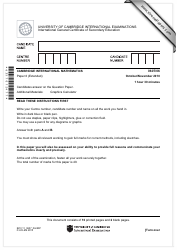 Cambridge International Mathematics Paper 6 (Extended)