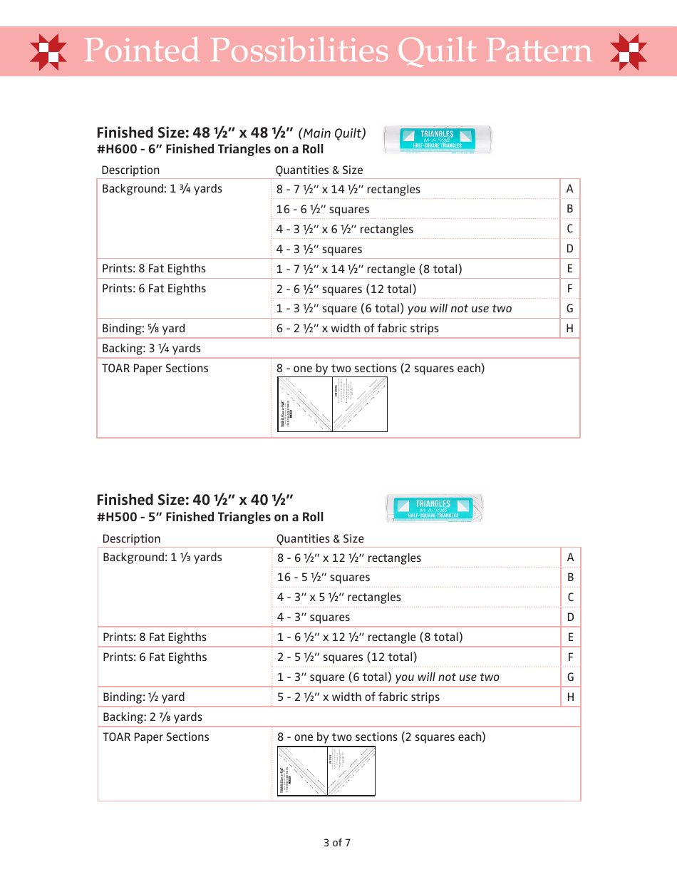 Pointed Possibilities Quilt Pattern - Fat Quarter Shop, Page 3