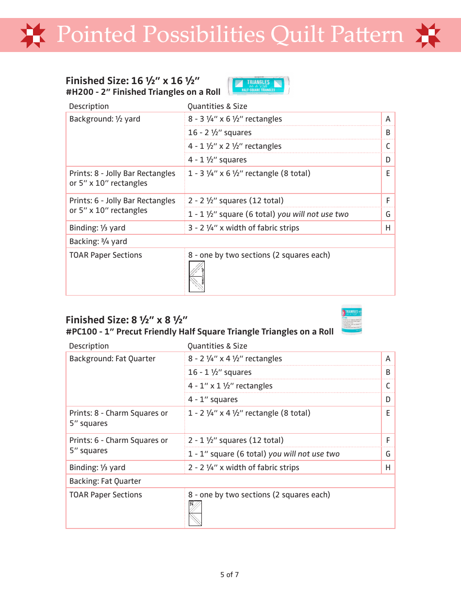Pointed Possibilities Quilt Pattern - Fat Quarter Shop, Page 5