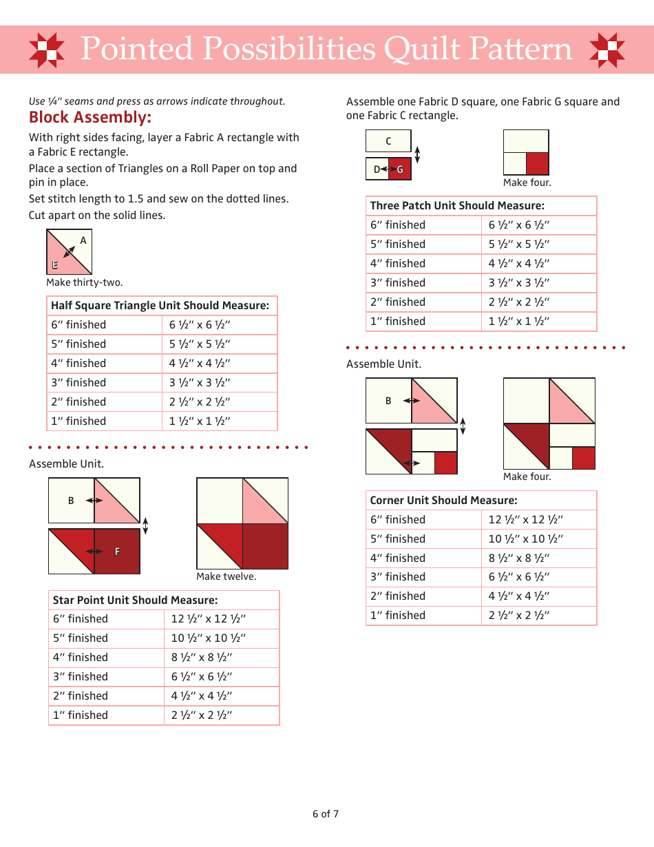 Pointed Possibilities Quilt Pattern - Fat Quarter Shop, Page 6