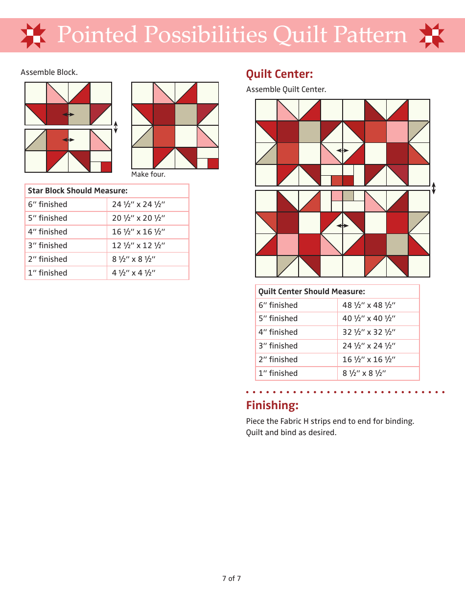 Pointed Possibilities Quilt Pattern - Fat Quarter Shop, Page 7
