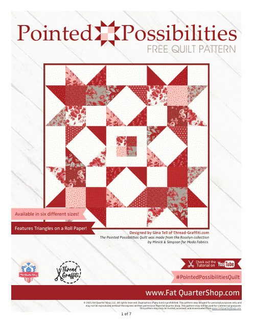 Stylized image preview of "Pointed Possibilities Quilt Pattern" available on Templateroller.com