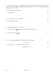 University of Cambridge International Examinations: Additional Mathematics Paper 1 - 0606/01, Page 4