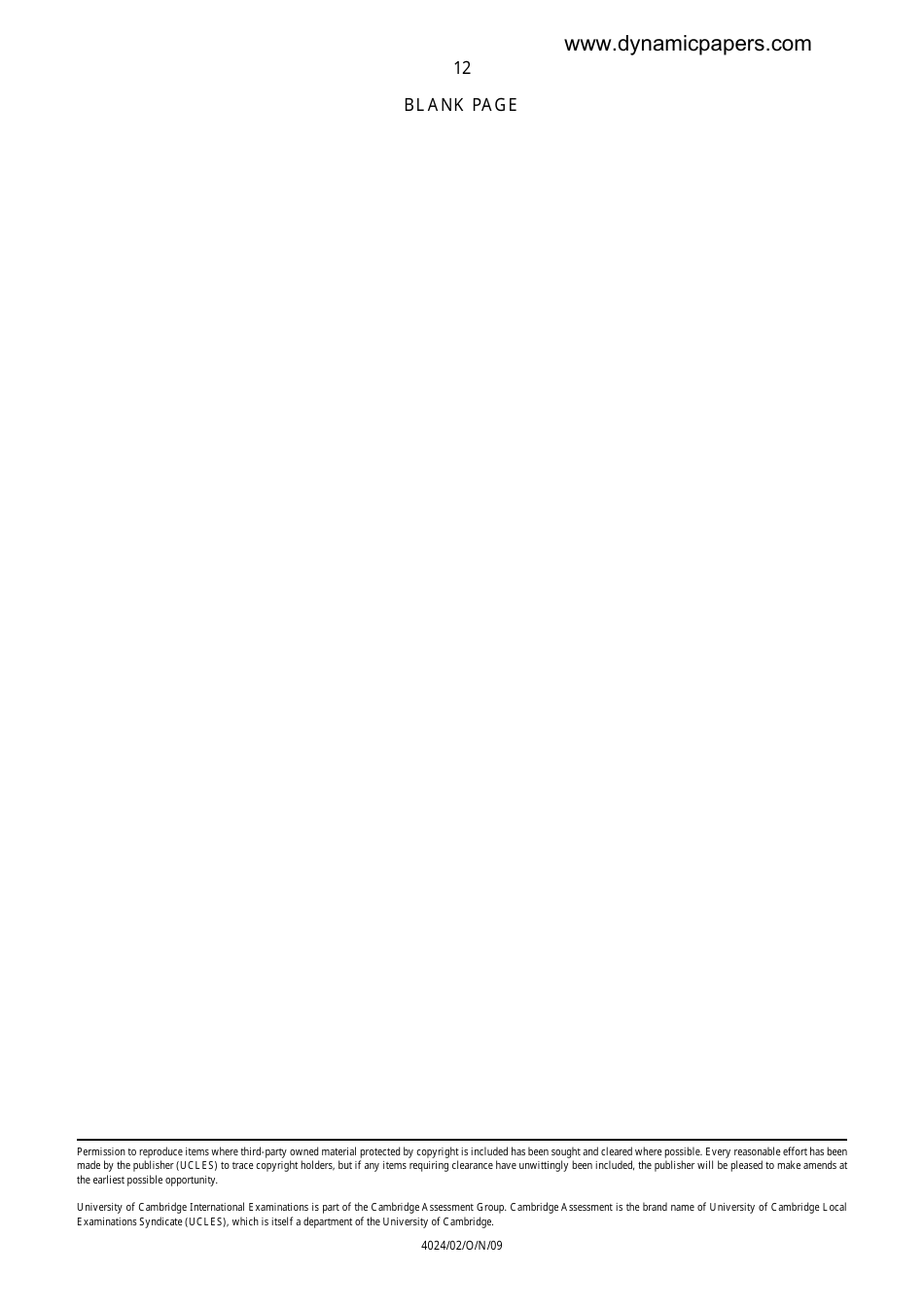 University of Cambridge International Examinations: Mathematics (Syllabus D) Paper 2, Page 12