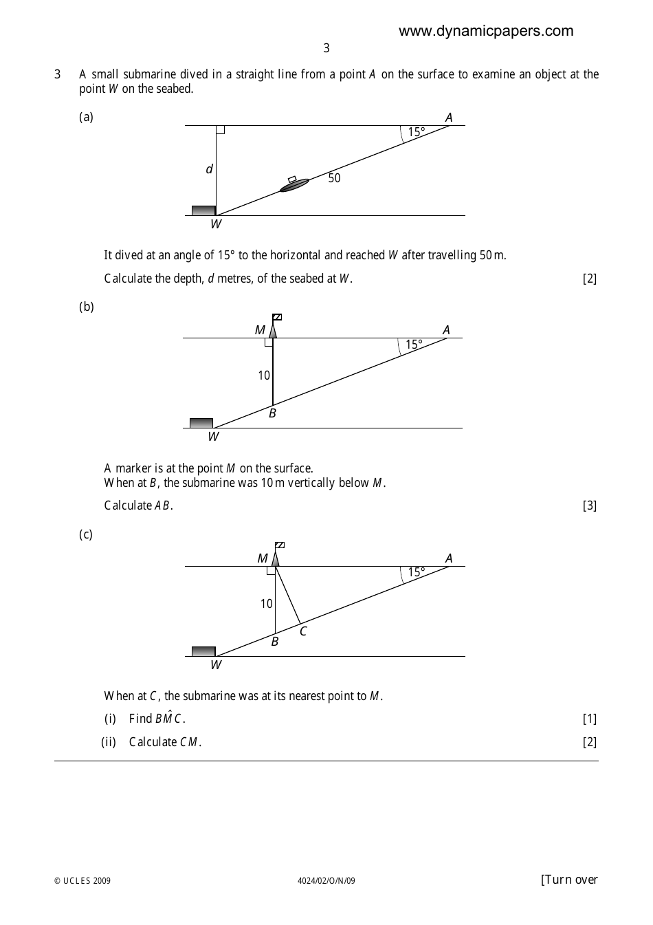 University of Cambridge International Examinations: Mathematics (Syllabus D) Paper 2, Page 3