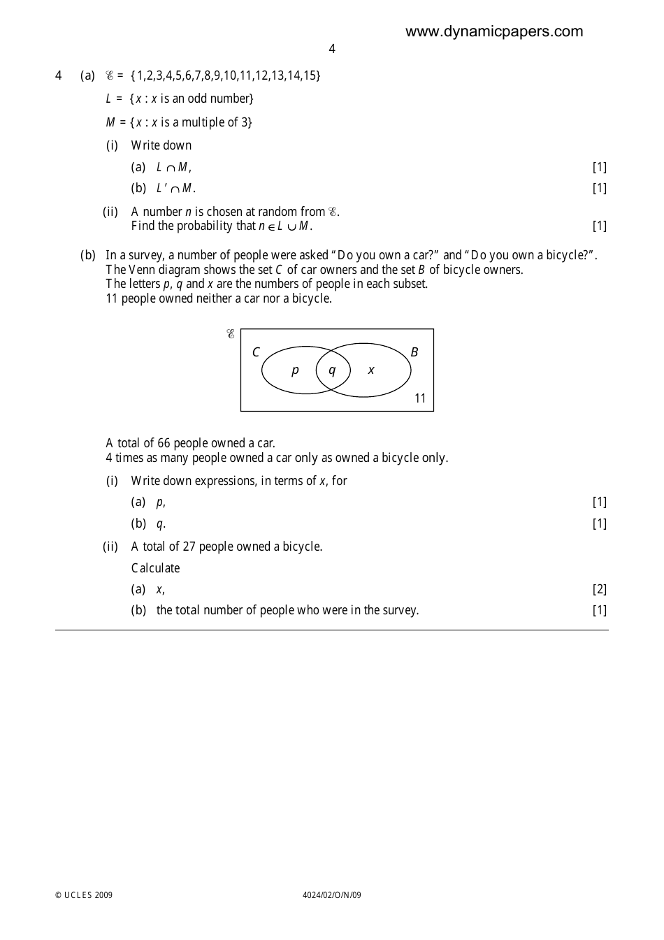 University of Cambridge International Examinations: Mathematics (Syllabus D) Paper 2, Page 4